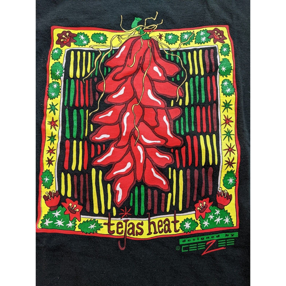 Tejas Heat Chili Pepper T-Shirt XL VTG 80s 90s USA Single Stitch Southwest - Picture 3 of 6